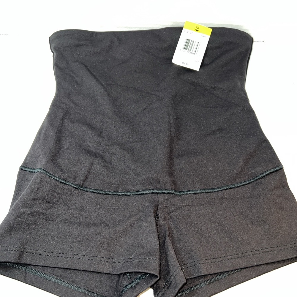 Maidenform High Waist Boyshort Panty Black Firm Control Shapewear Medium FL2107